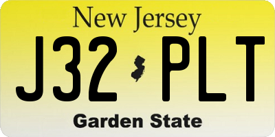 NJ license plate J32PLT