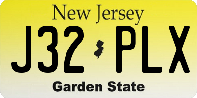 NJ license plate J32PLX