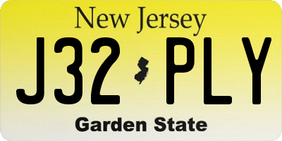 NJ license plate J32PLY