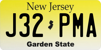 NJ license plate J32PMA