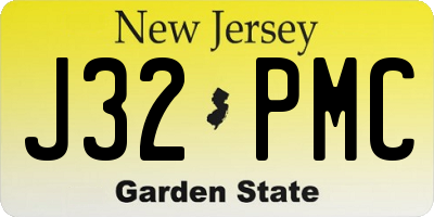 NJ license plate J32PMC