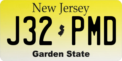 NJ license plate J32PMD