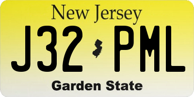 NJ license plate J32PML