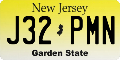 NJ license plate J32PMN
