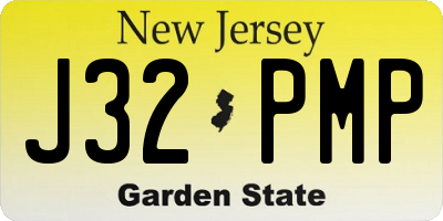 NJ license plate J32PMP
