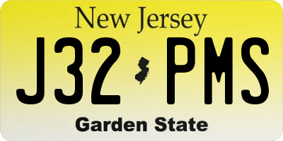 NJ license plate J32PMS