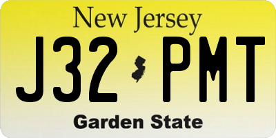 NJ license plate J32PMT