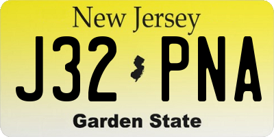 NJ license plate J32PNA