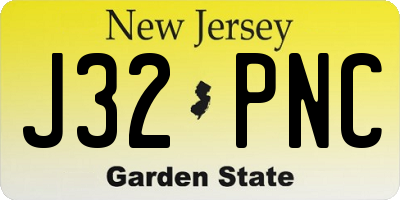 NJ license plate J32PNC