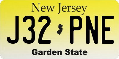 NJ license plate J32PNE