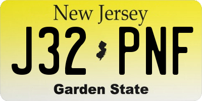 NJ license plate J32PNF
