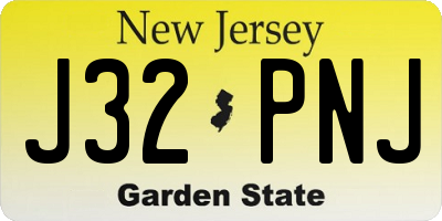 NJ license plate J32PNJ