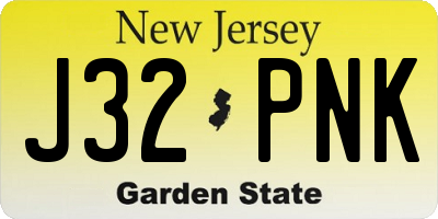 NJ license plate J32PNK