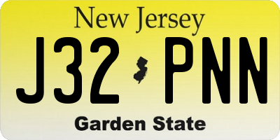 NJ license plate J32PNN