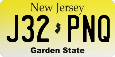 NJ license plate J32PNQ