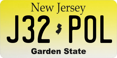NJ license plate J32POL