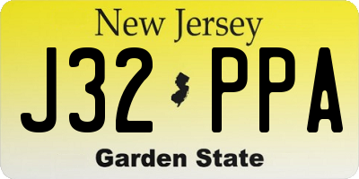 NJ license plate J32PPA
