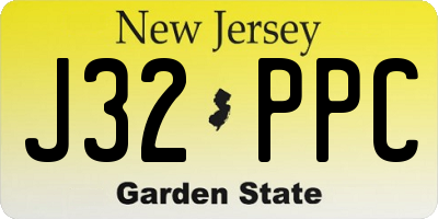 NJ license plate J32PPC