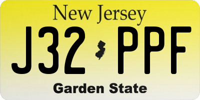 NJ license plate J32PPF