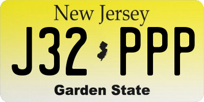 NJ license plate J32PPP