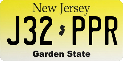 NJ license plate J32PPR