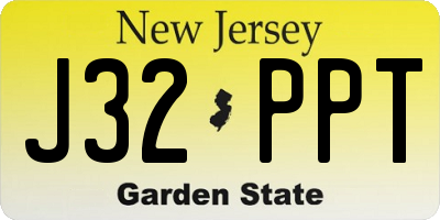 NJ license plate J32PPT