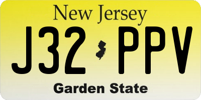NJ license plate J32PPV
