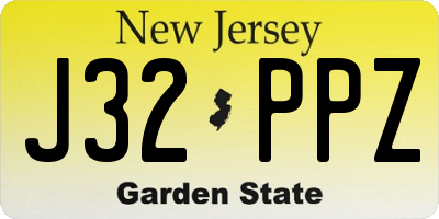 NJ license plate J32PPZ