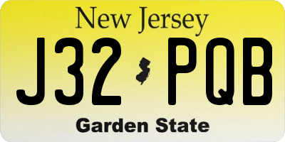 NJ license plate J32PQB