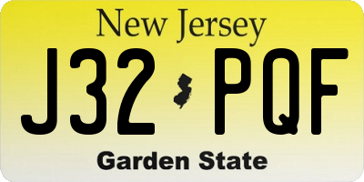 NJ license plate J32PQF