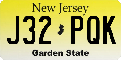 NJ license plate J32PQK