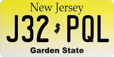 NJ license plate J32PQL