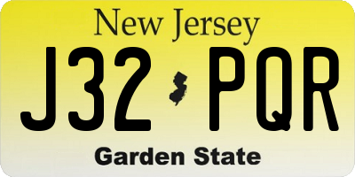 NJ license plate J32PQR