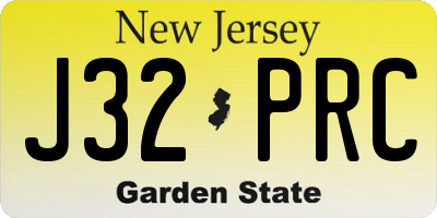 NJ license plate J32PRC