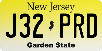 NJ license plate J32PRD