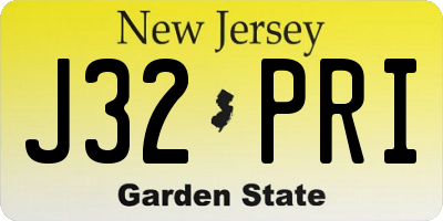 NJ license plate J32PRI