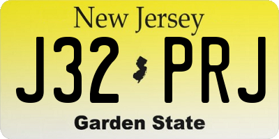 NJ license plate J32PRJ