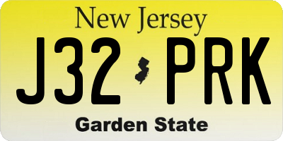 NJ license plate J32PRK