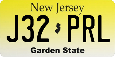 NJ license plate J32PRL