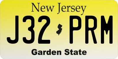NJ license plate J32PRM