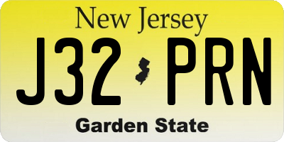 NJ license plate J32PRN