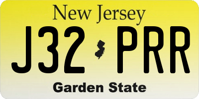 NJ license plate J32PRR