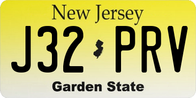 NJ license plate J32PRV