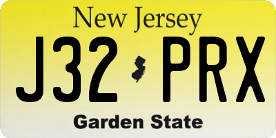 NJ license plate J32PRX
