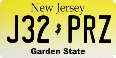 NJ license plate J32PRZ