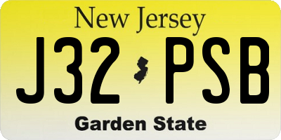 NJ license plate J32PSB