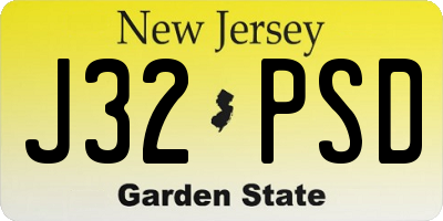 NJ license plate J32PSD