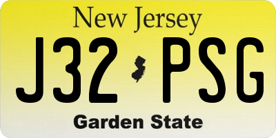 NJ license plate J32PSG