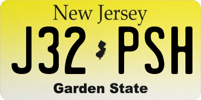 NJ license plate J32PSH