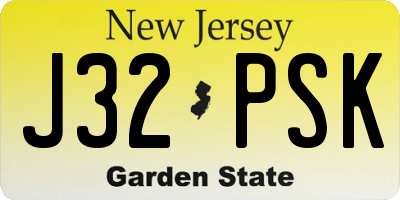 NJ license plate J32PSK